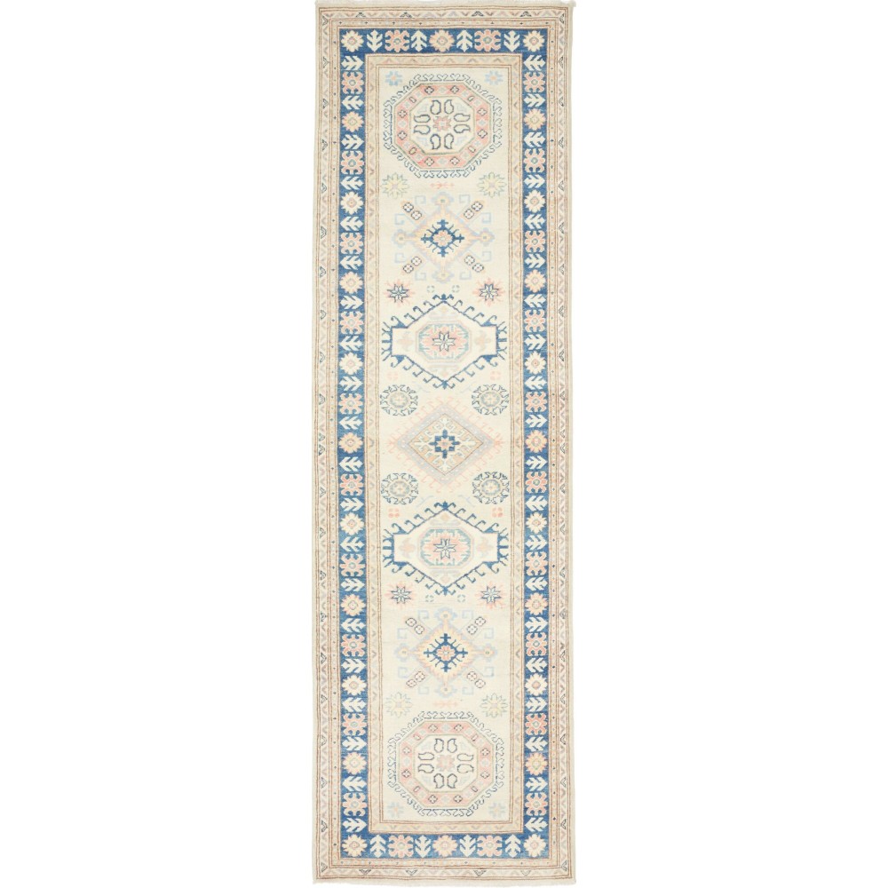 Tappeto Kazak Afghanistan bianco 88x294 Tappeto Kazak Afghanistan bianco 88x294