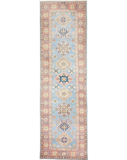 Tappeto Kazak Afghanistan beige azzurro 86x281