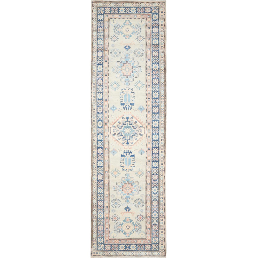 Tappeto Kazak Afghanistan bianco 90x312 Tappeto Kazak Afghanistan bianco 90x312