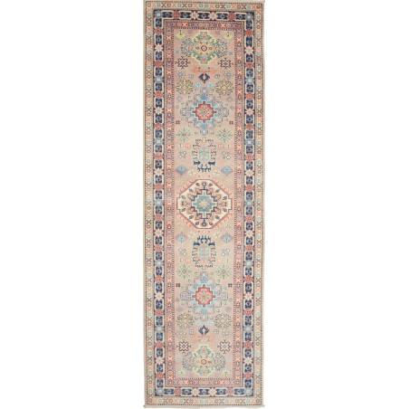 Tappeto Kazak Afghanistan marrone azzurro 81x287