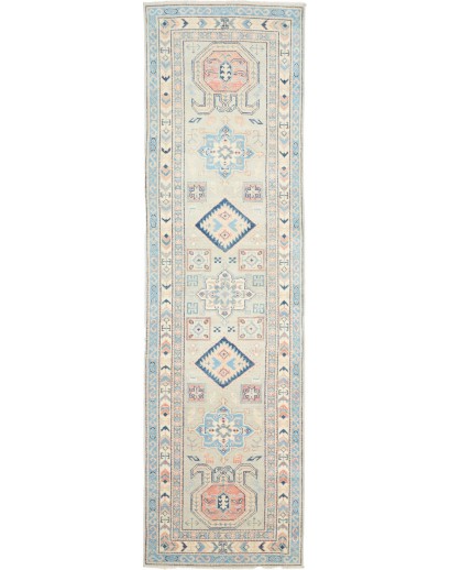 Tappeto Kazak Afghanistan bianco 81x286