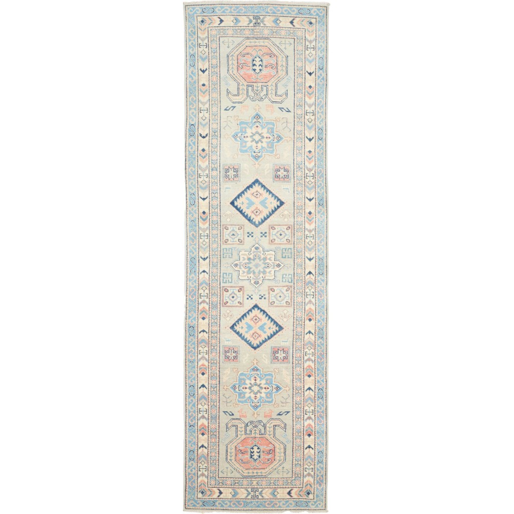 Tappeto Kazak Afghanistan bianco 81x286 Tappeto Kazak Afghanistan bianco 81x286