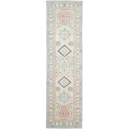 Tappeto Kazak Afghanistan bianco 81x286