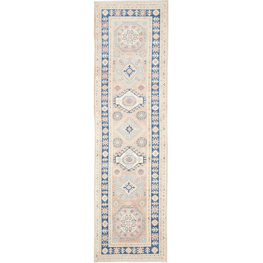 Tappeto Kazak Afghanistan bianco 84x293 Tappeto Kazak Afghanistan bianco 84x293