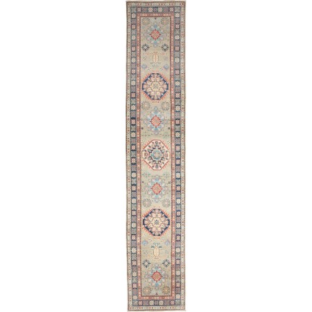 Tappeto Kazak Afghanistan marrone grigio 76x409