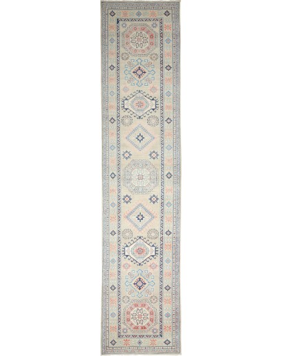 Tappeto Kazak Afghanistan beige bianco 83x388