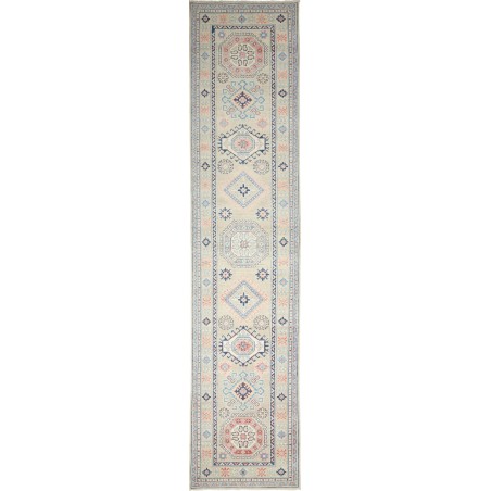 Tappeto Kazak Afghanistan beige bianco 83x388