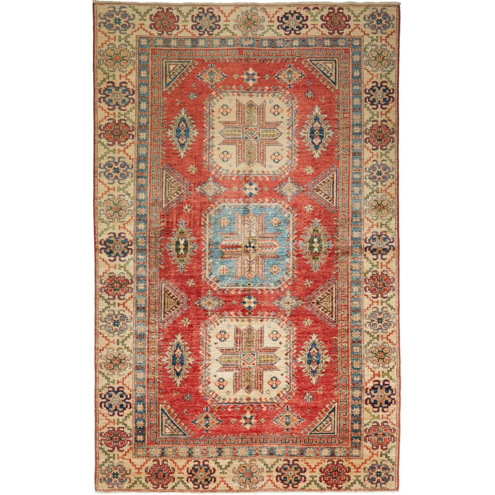 Tappeto Kazak Fine Pakistan marrone grigio 155x246 Tappeto Kazak Fine Pakistan marrone grigio 155x246