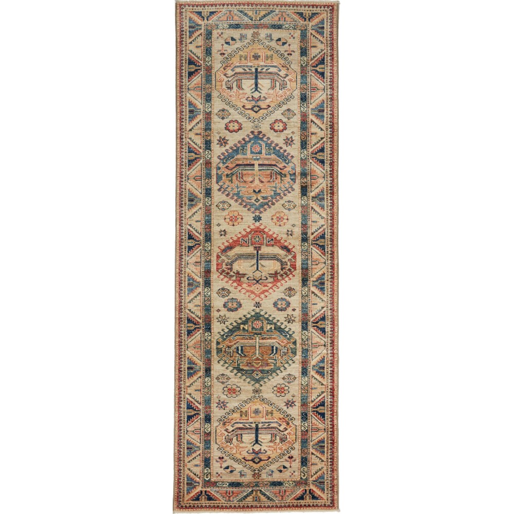 Tappeto Kazak Fine Pakistan marrone 84x255 Tappeto Kazak Fine Pakistan marrone 84x255