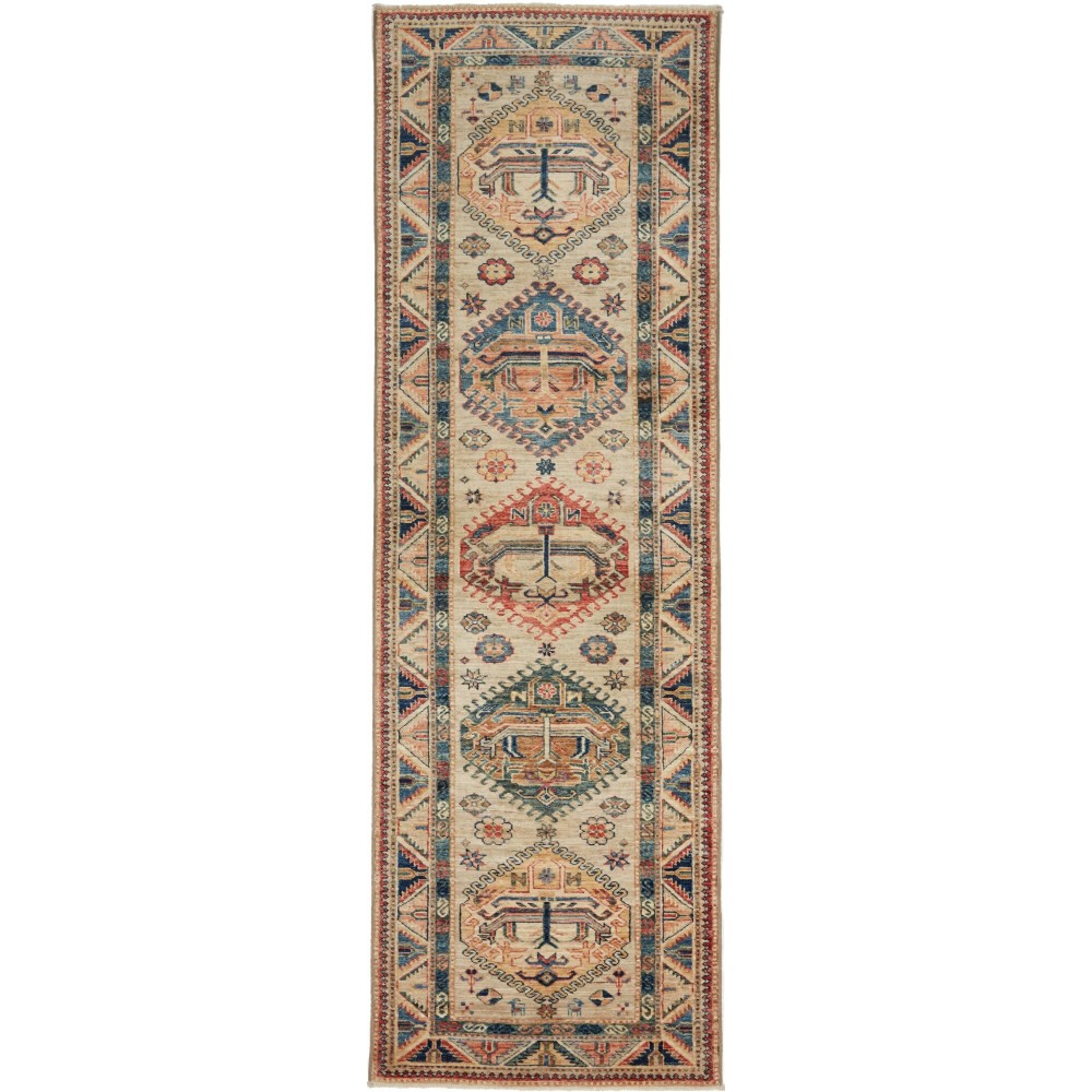 Tappeto Kazak Fine Pakistan marrone 82x257 Tappeto Kazak Fine Pakistan marrone 82x257