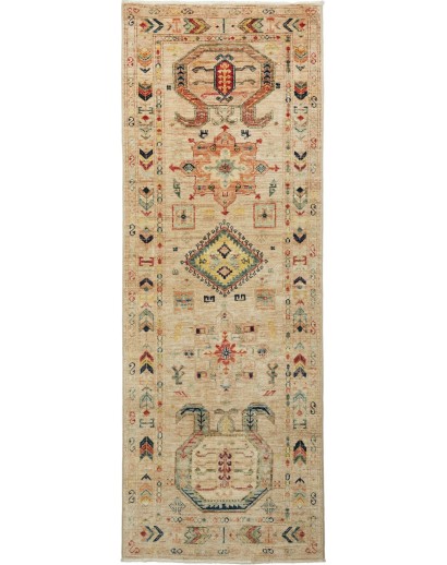 Tappeto Tribal Pakistan marrone grigio 74x209