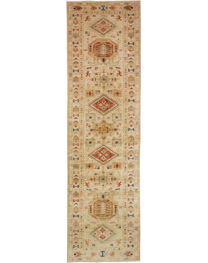 Tappeto Kazak Fine Pakistan marrone grigio 81x305