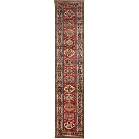 Tappeto Kazak Fine Pakistan marrone giallo 82x400