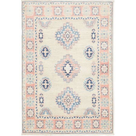 Tappeto Kazak Afghanistan bianco azzurro 94x138
