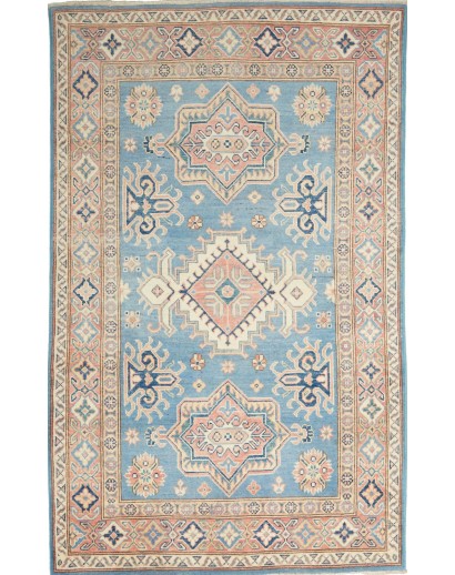 Tappeto Kazak Afghanistan azzurro grigio 118x188