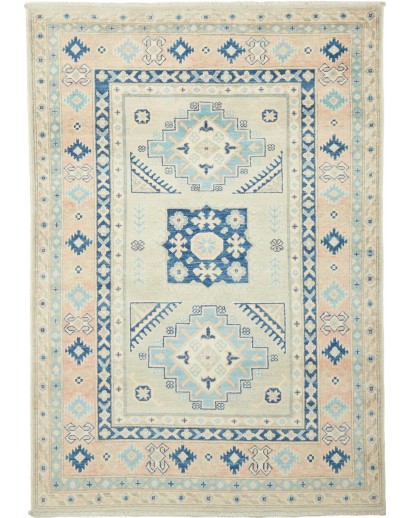 Tappeto Kazak Afghanistan bianco grigio 120x183