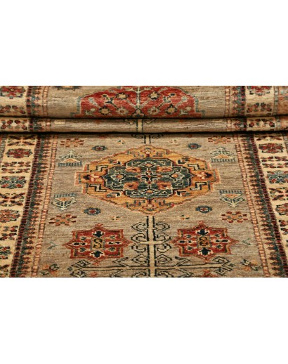 Tappeto Kazak Fine Pakistan marrone grigio 78x302