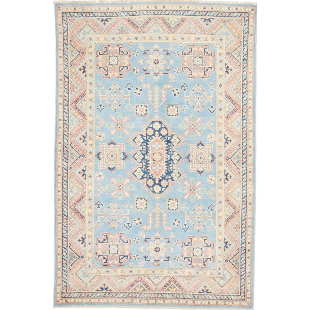 Tappeto Kazak Afghanistan bianco grigio 120x181 Tappeto Kazak Afghanistan bianco grigio 120x181