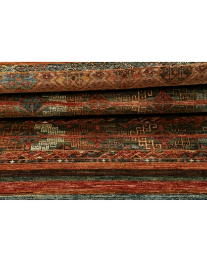 Tappeto Samarkand Pakistan rosso arancione 80x250