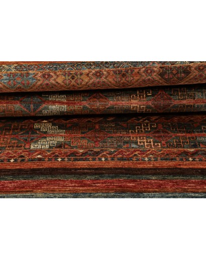 Tappeto Samarkand Pakistan rosso arancione 80x250