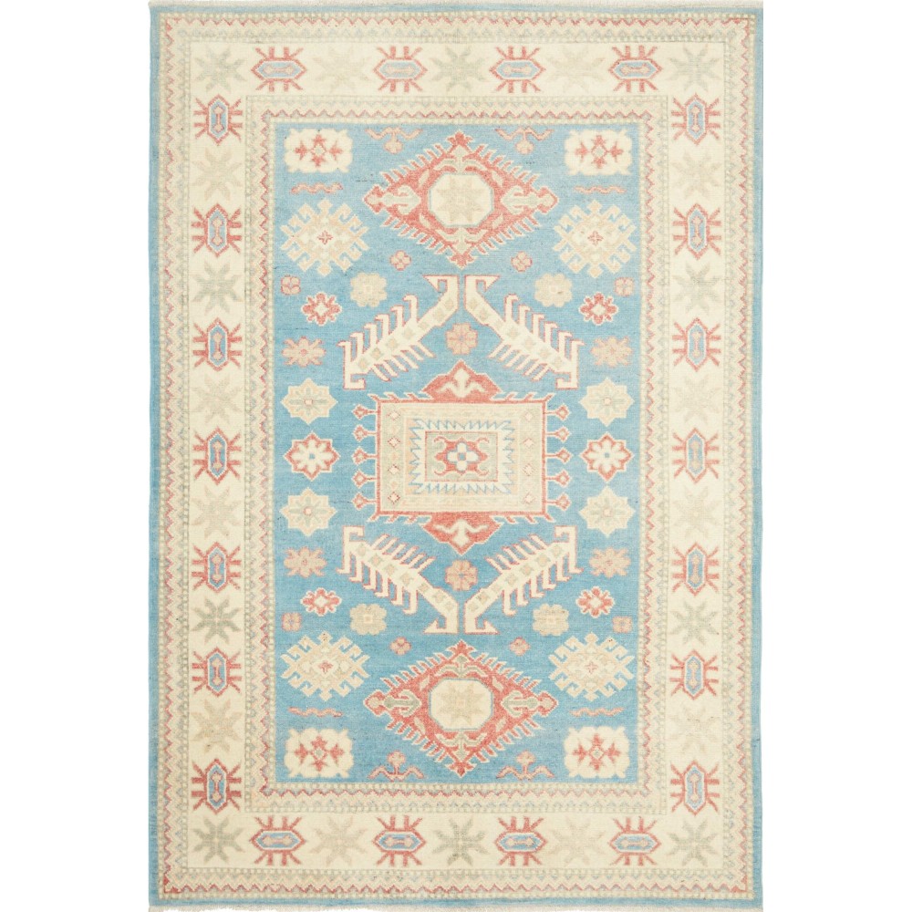 Tappeto Kazak Afghanistan bianco beige 127x186