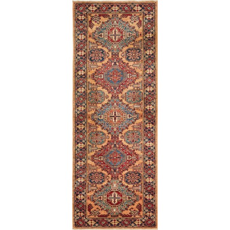 Tappeto Kazak Fine Pakistan marrone giallo 76x211