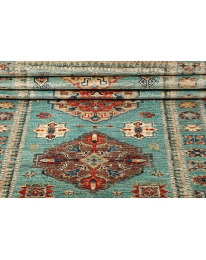 Tappeto Kazak Fine Pakistan azzurro 82x250
