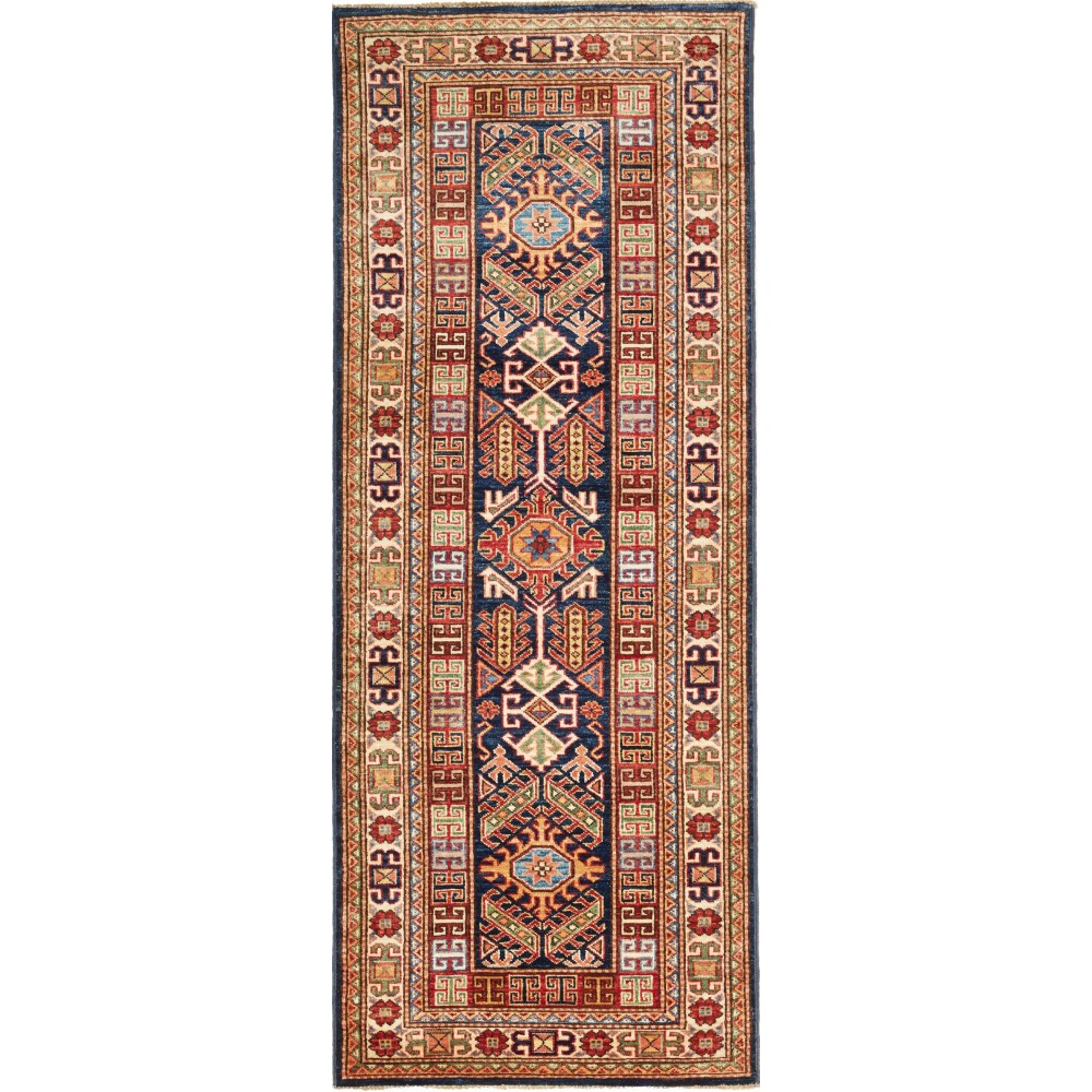 Tappeto Kazak Fine Pakistan marrone grigio 77x200 Tappeto Kazak Fine Pakistan marrone grigio 77x200