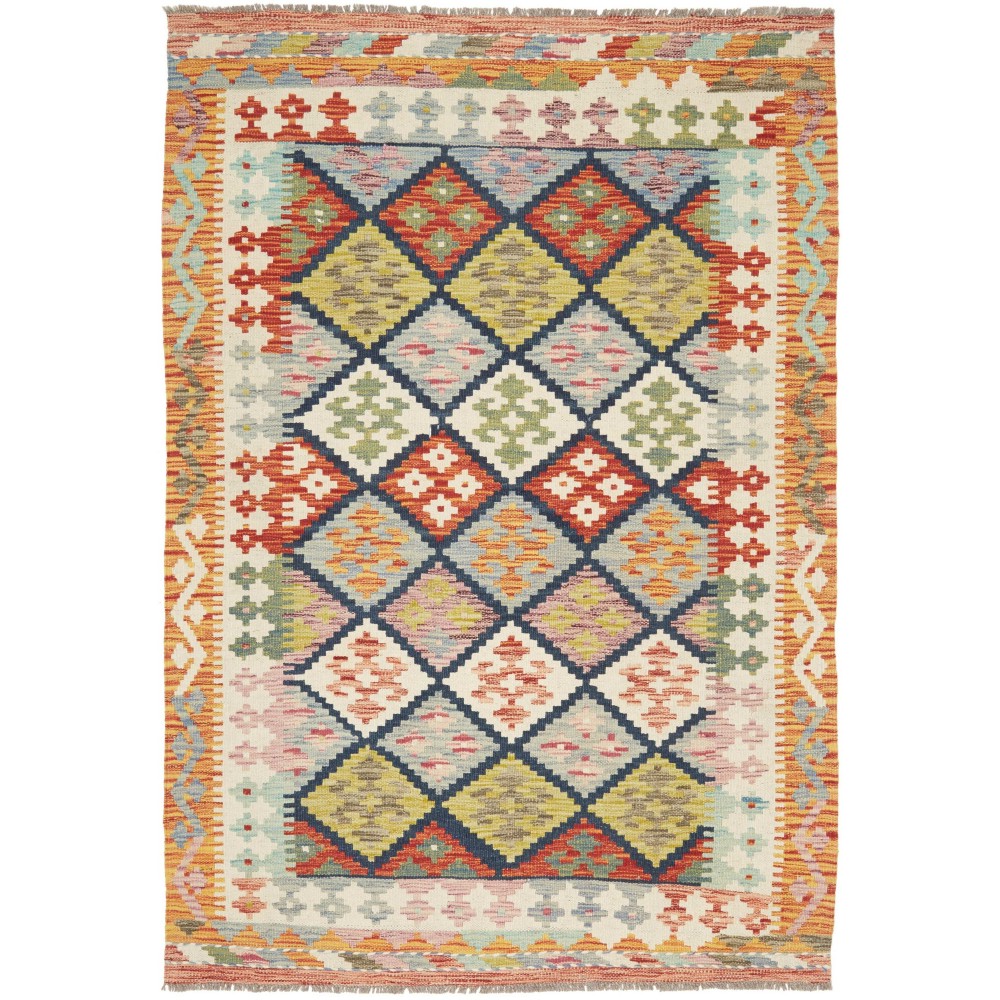 Tappeto Kilim Afghanistan marrone 125x184