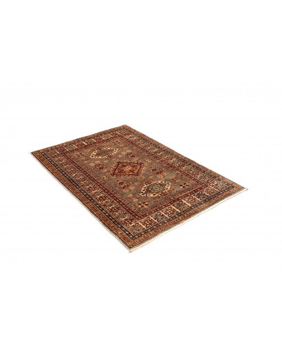 Tappeto Kazak Fine Pakistan marrone arancione 101x144