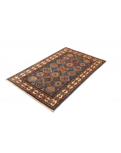 Tappeto Kazak Fine Pakistan azzurro arancione 101x151
