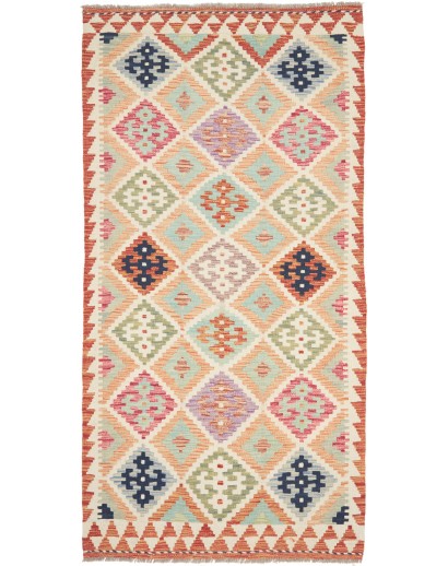 Tappeto Kilim Afghanistan beige bianco 99x200