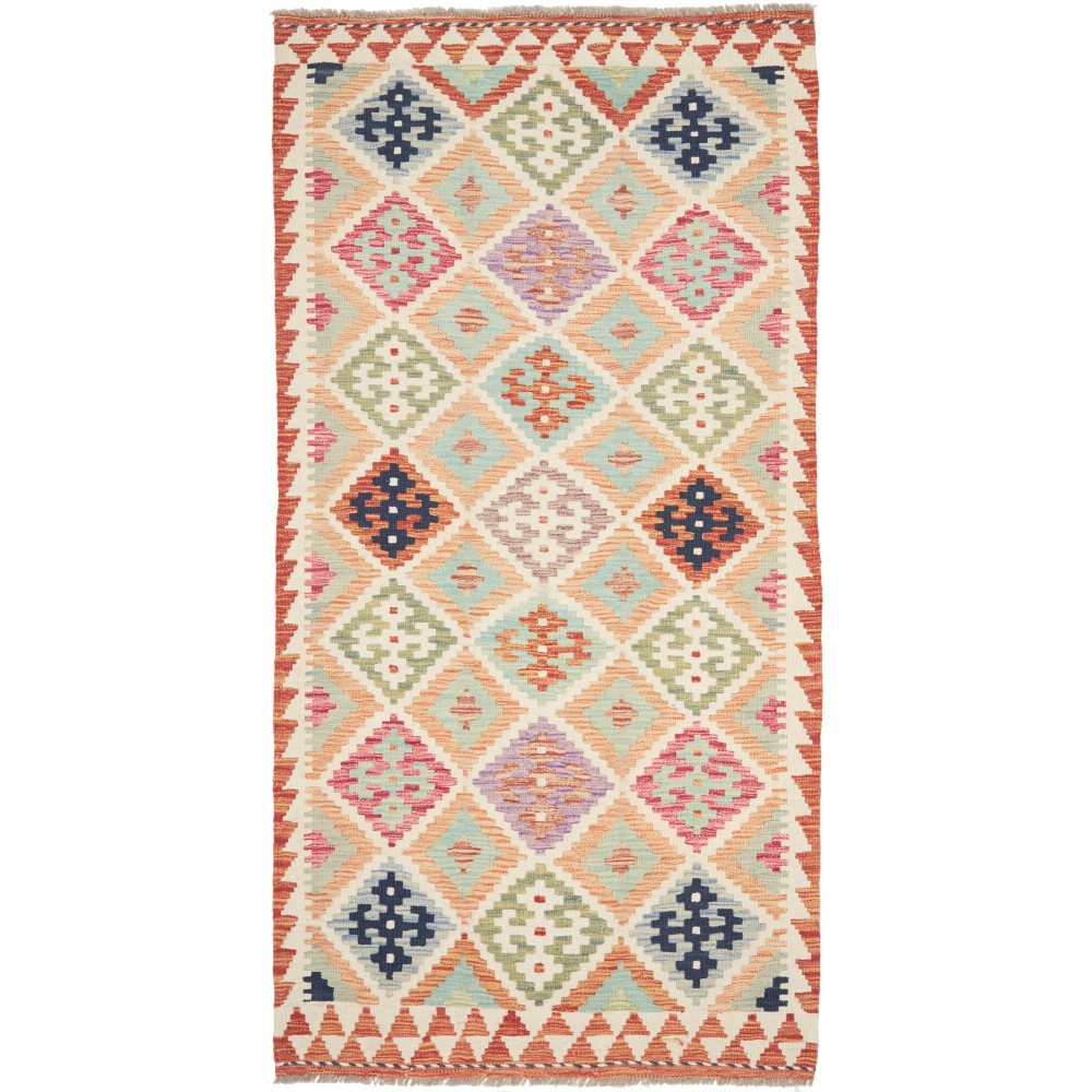 Tappeto Kilim Afghanistan beige bianco 99x200