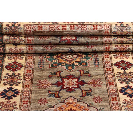 Tappeto Kazak Fine Pakistan marrone grigio 82x258
