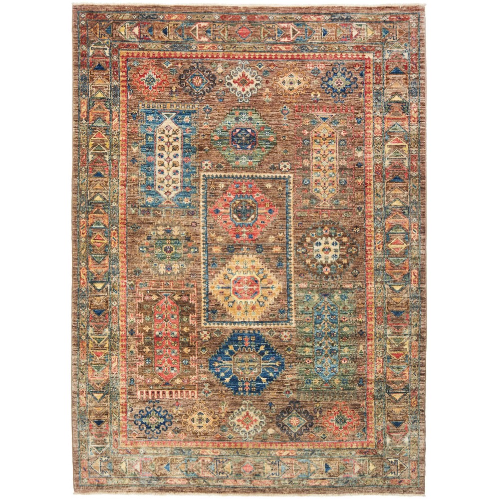 Tappeto Tribal Pakistan bianco grigio 145x205