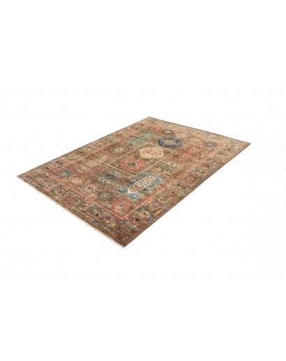 Tappeto Tribal Pakistan bianco grigio 145x205