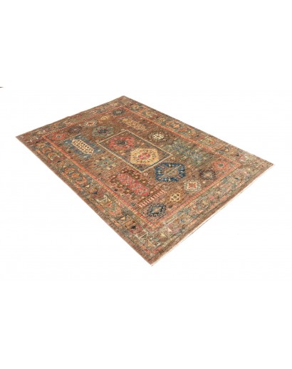 Tappeto Tribal Pakistan bianco grigio 145x205
