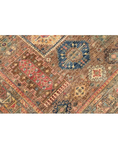Tappeto Tribal Pakistan bianco grigio 145x205