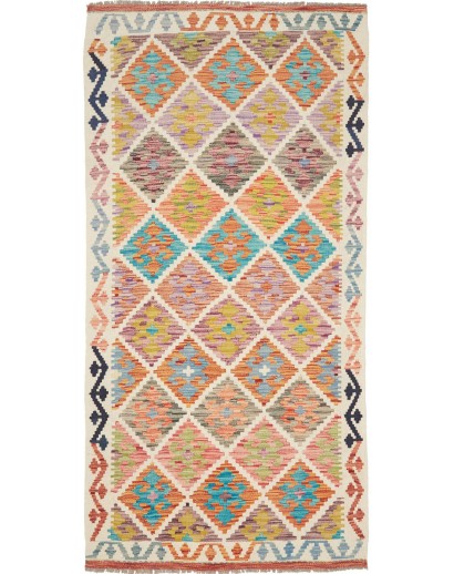 Tappeto Kilim Afghanistan marrone giallo 99x199