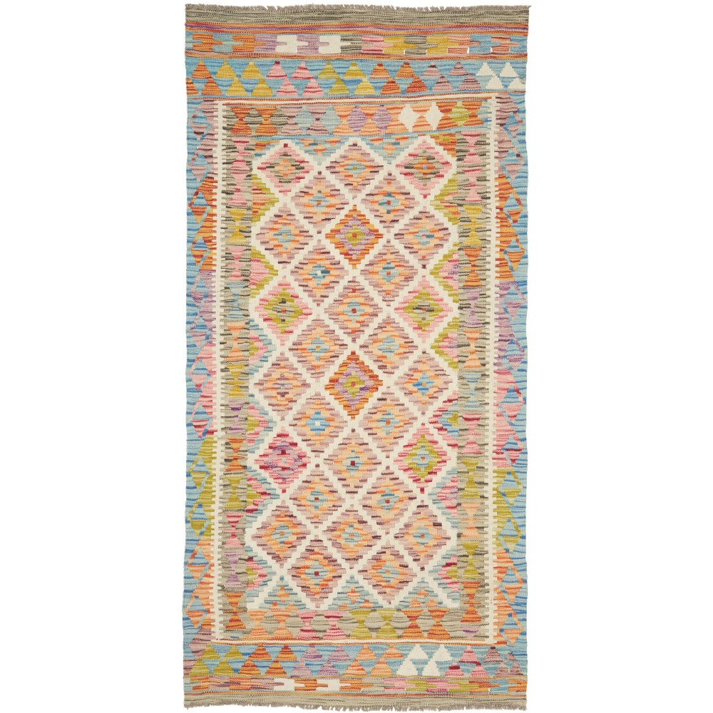 Tappeto Kilim Afghanistan marrone beige 102x204