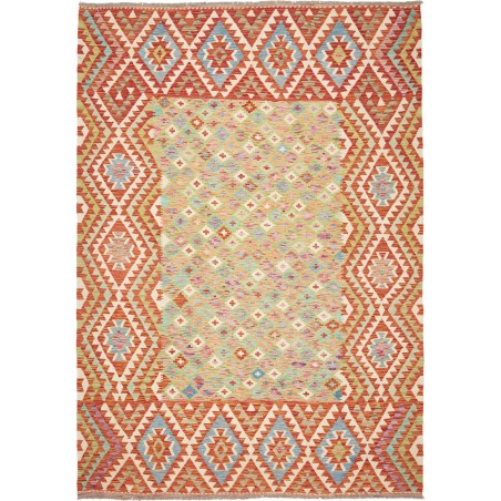 Tappeto Kilim Afghanistan marrone rosso 204x294