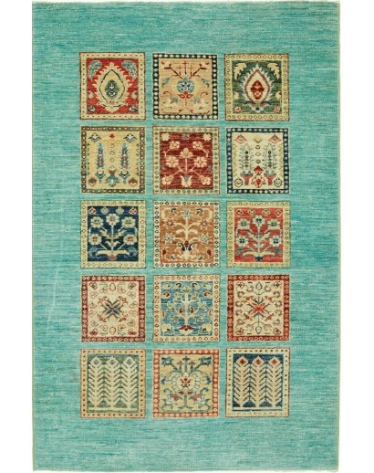 Tappeto Bakhteari Pakistan verde 100x152