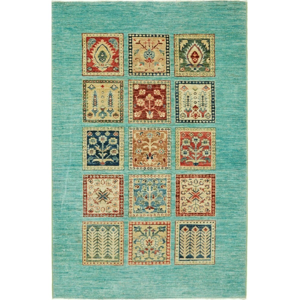 Tappeto Bakhteari Pakistan verde 100x152 Tappeto Bakhteari Pakistan verde 100x152