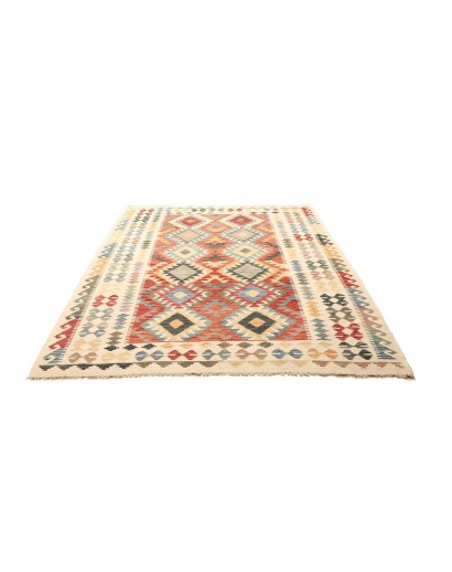 Tappeto Kilim Afghanistan giallo azzurro 183x238