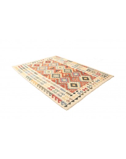 Tappeto Kilim Afghanistan giallo azzurro 183x238