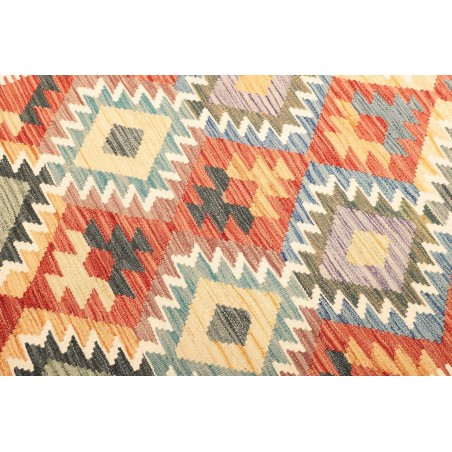 Tappeto Kilim Afghanistan giallo azzurro 183x238