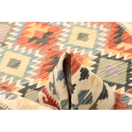 Tappeto Kilim Afghanistan giallo azzurro 183x238