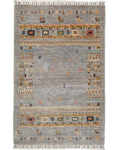 Tappeto Siva Pakistan marrone grigio 98x150