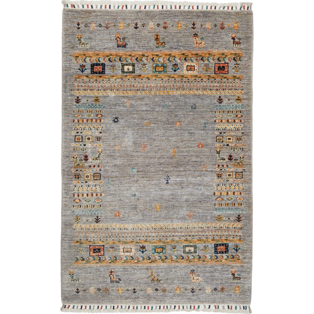 Tappeto Siva Pakistan marrone grigio 98x150 Tappeto Siva Pakistan marrone grigio 98x150