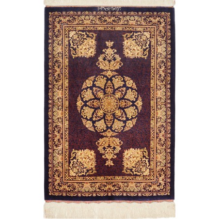 Tappeto Ghom seta Persia marrone 61x90